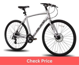 Hiland hybrid bike with white background